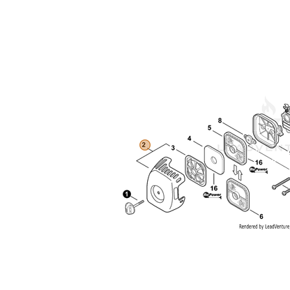 ECHO part P021046370 — IPL diagram snippet (6x zoom, amber highlight)