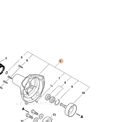 ECHO part P021046400 — IPL diagram snippet (6x zoom, amber highlight)