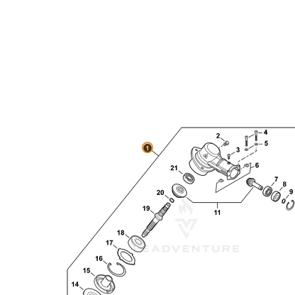 ECHO part P021046670 — IPL diagram snippet (6x zoom, amber highlight)