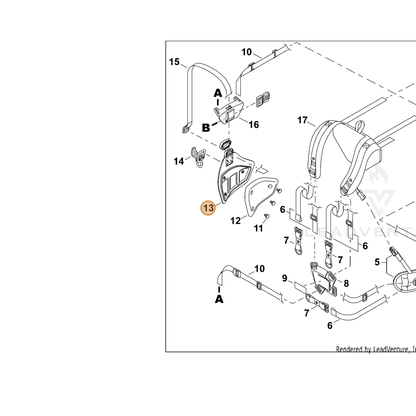 ECHO part P021047231 — IPL diagram snippet (6x zoom, amber highlight)