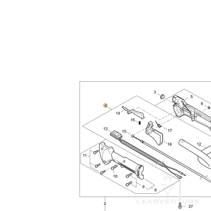 ECHO part P021047790 — IPL diagram snippet (6x zoom, amber highlight)