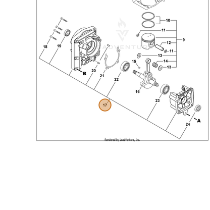ECHO part P021048151 — IPL diagram snippet (6x zoom, amber highlight)
