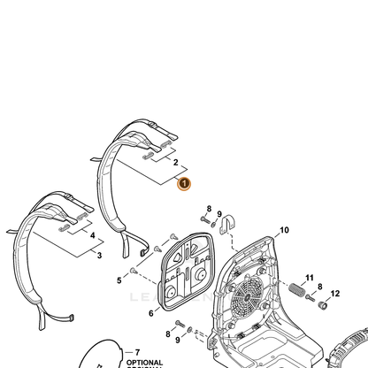 ECHO part P021048261 — IPL diagram snippet (6x zoom, amber highlight)