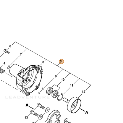 ECHO part P021048580 — IPL diagram snippet (6x zoom, amber highlight)