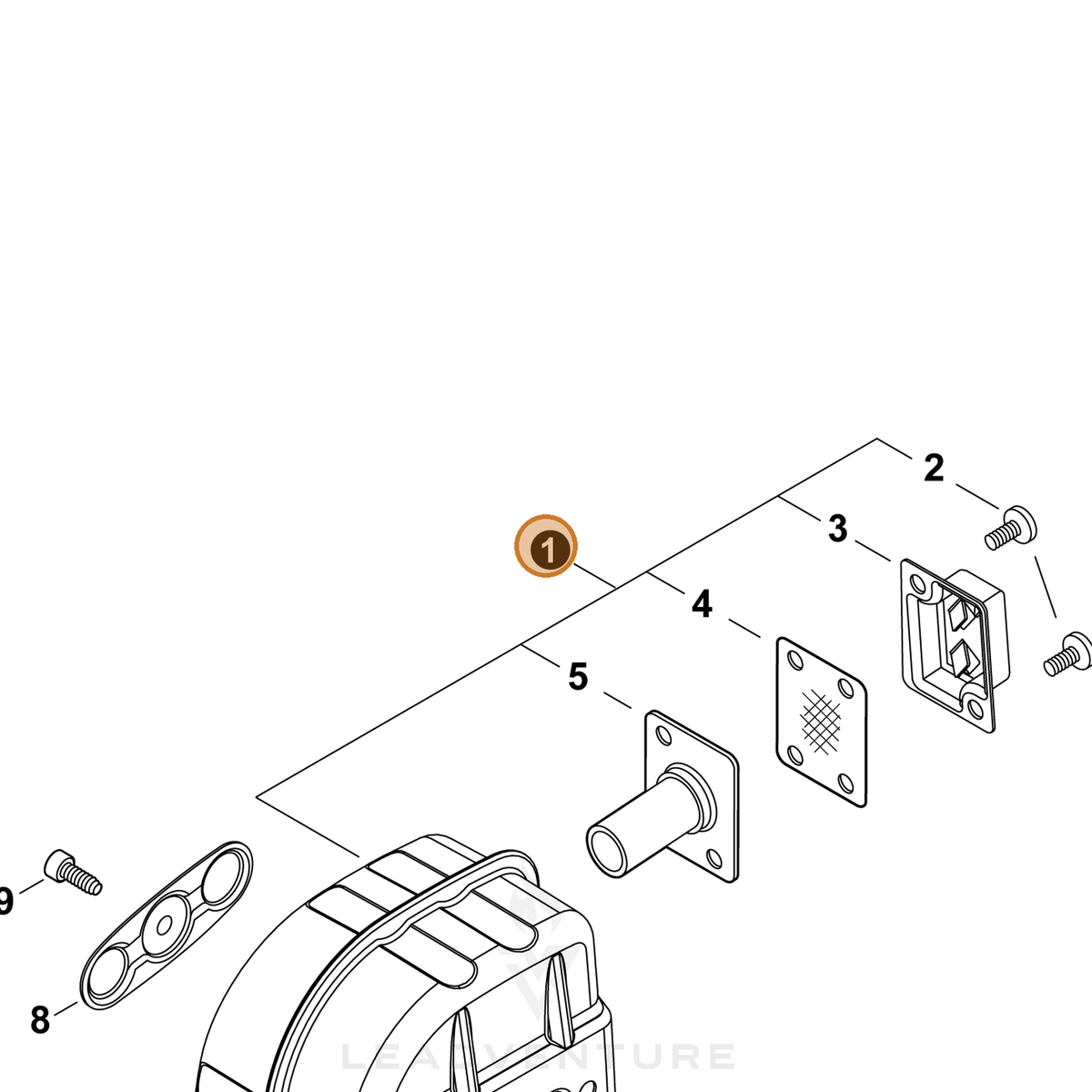 ECHO part P021048660 — IPL diagram snippet (6x zoom, amber highlight)