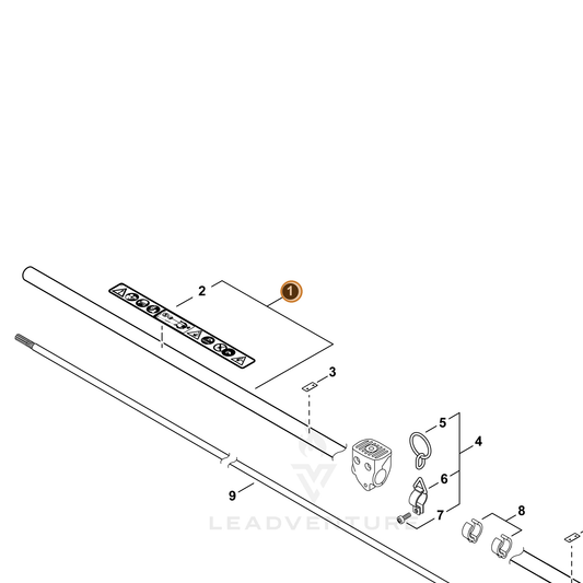 Echo part P021048950 — IPL diagram snippet (6x zoom, amber highlight)