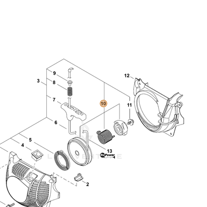 ECHO part P021048990 — IPL diagram snippet (6x zoom, amber highlight)