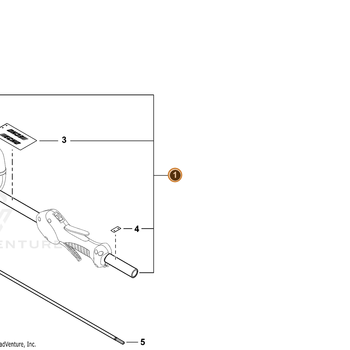 ECHO part P021049260 — IPL diagram snippet (6x zoom, amber highlight)