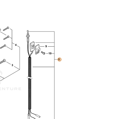 ECHO part P021049340 — IPL diagram snippet (6x zoom, amber highlight)