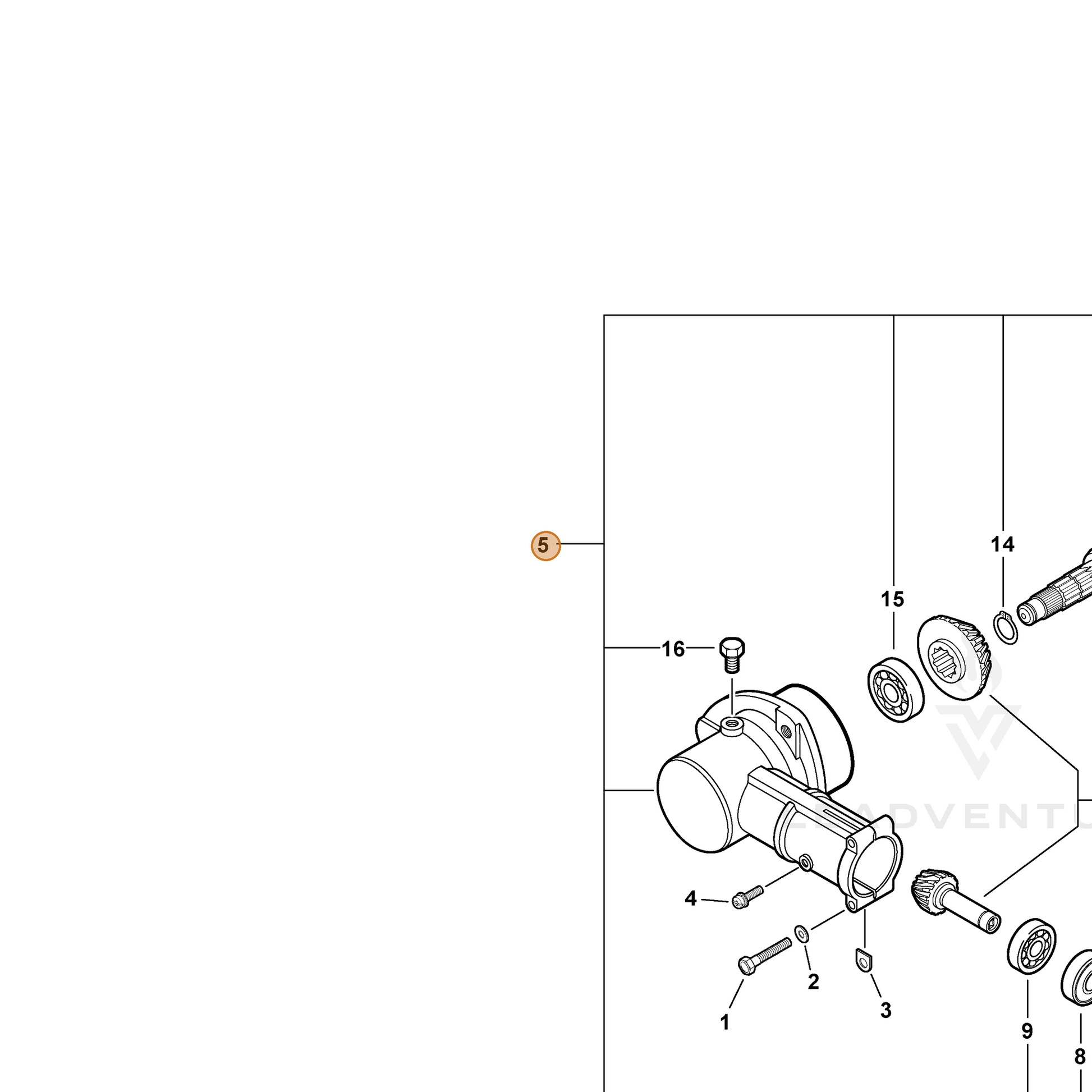ECHO part P021049420 — IPL diagram snippet (6x zoom, amber highlight)