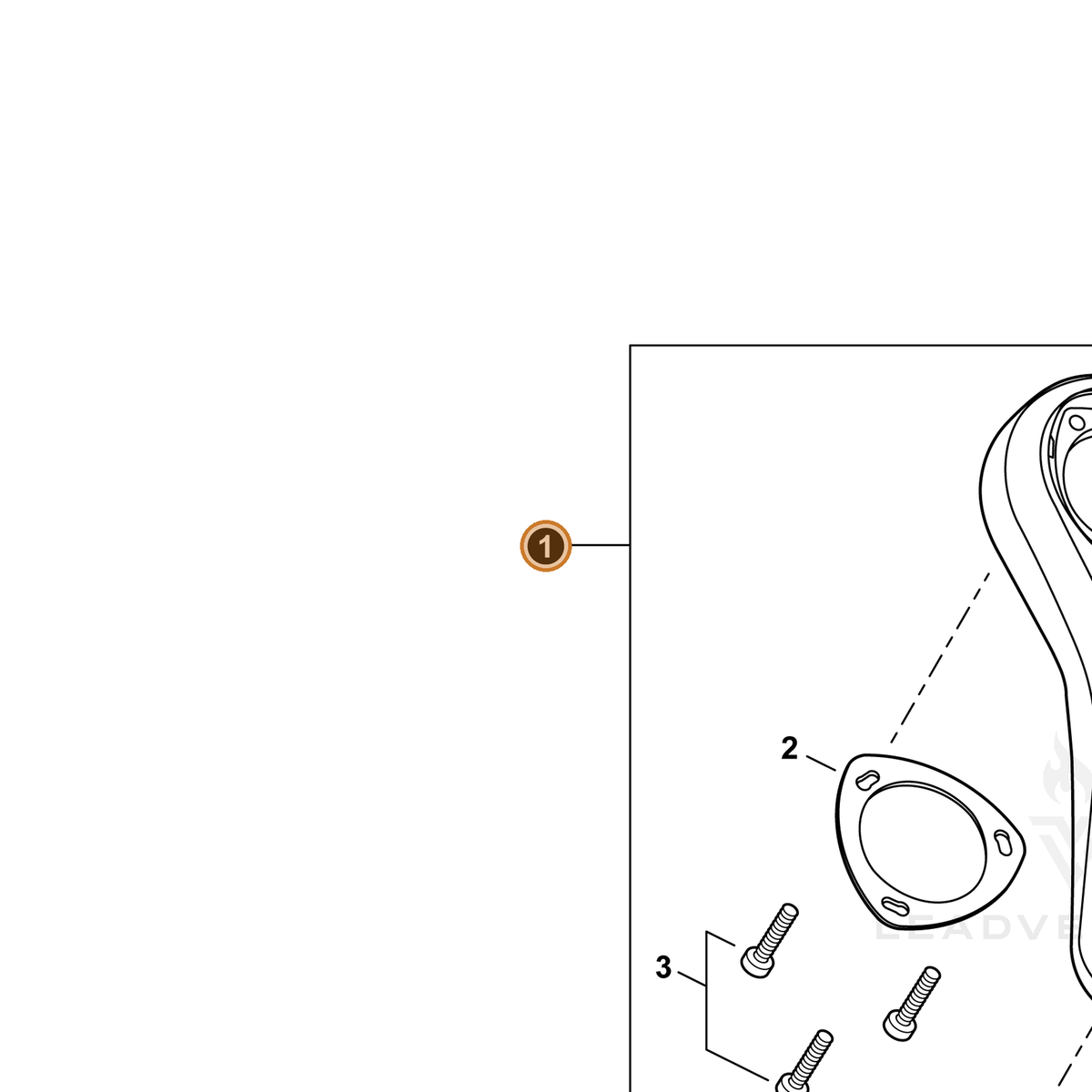 ECHO part P021049570 — IPL diagram snippet (6x zoom, amber highlight)