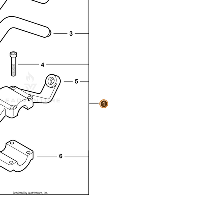 ECHO part P021049580 — IPL diagram snippet (6x zoom, amber highlight)