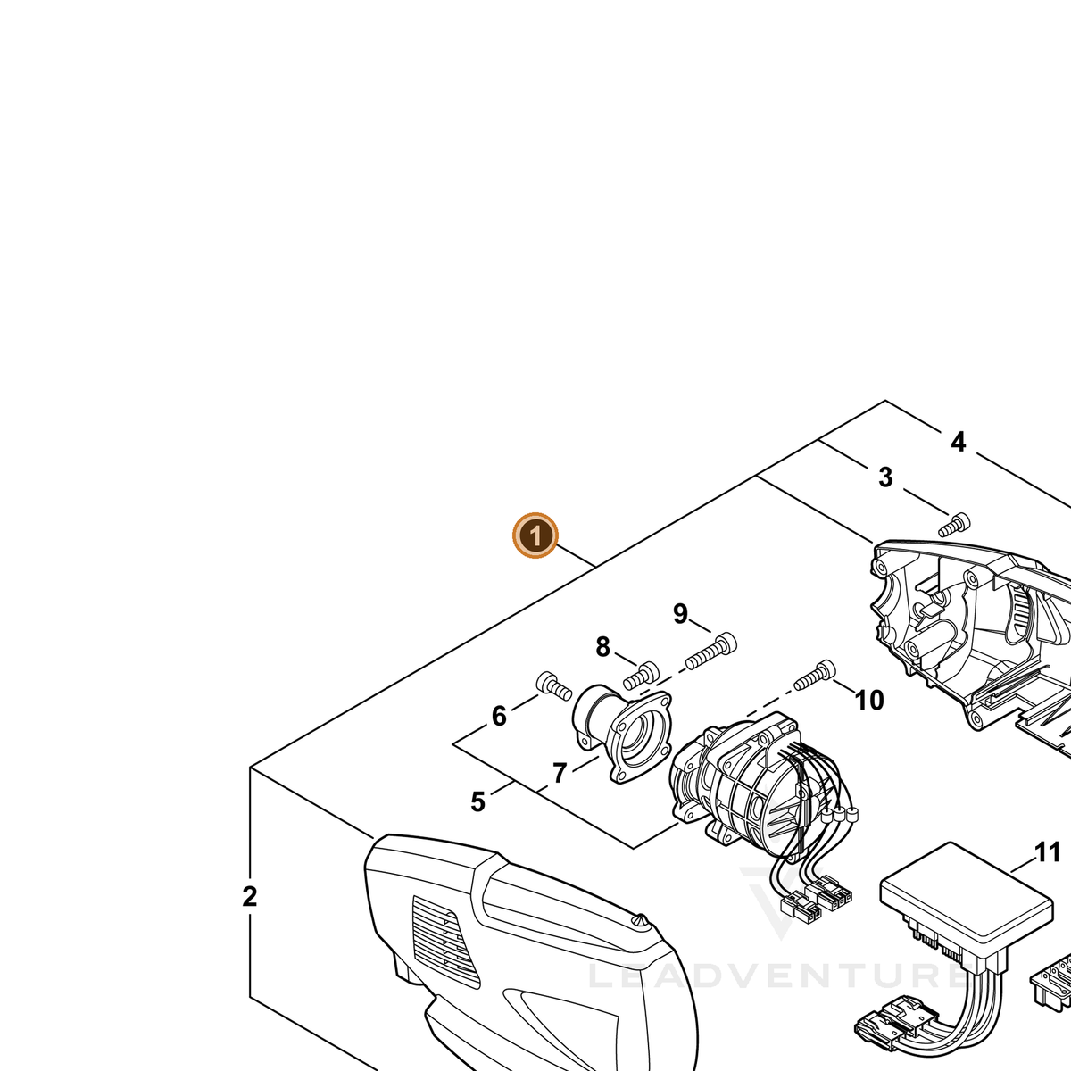 ECHO part P021049760 — IPL diagram snippet (6x zoom, amber highlight)