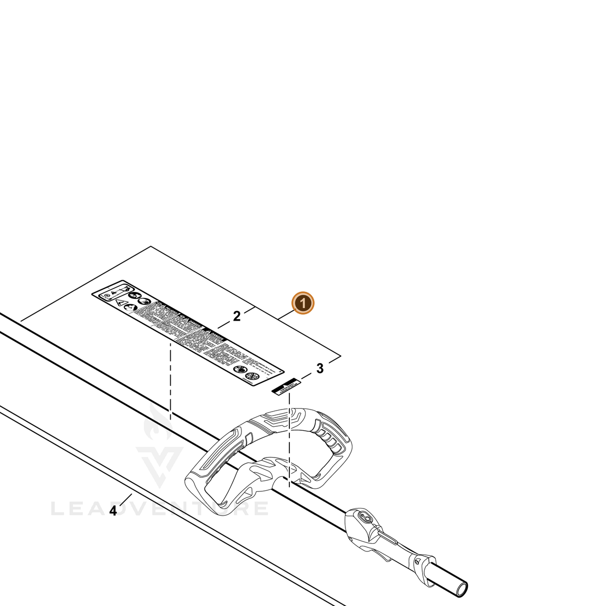 ECHO part P021049770 — IPL diagram snippet (6x zoom, amber highlight)
