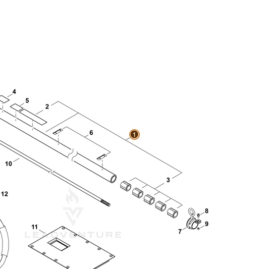 Echo part P021050090 — IPL diagram snippet (6x zoom, amber highlight)