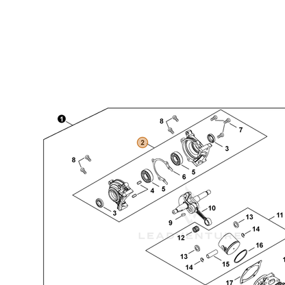 ECHO part P021050130 — IPL diagram snippet (6x zoom, amber highlight)
