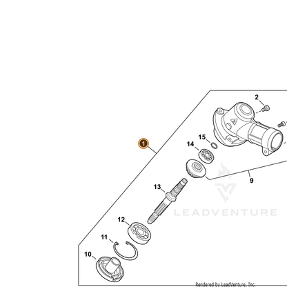 ECHO part P021051220 — IPL diagram snippet (6x zoom, amber highlight)