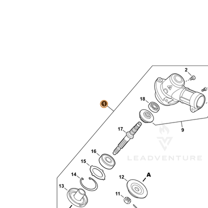 ECHO part P021051231 — IPL diagram snippet (6x zoom, amber highlight)