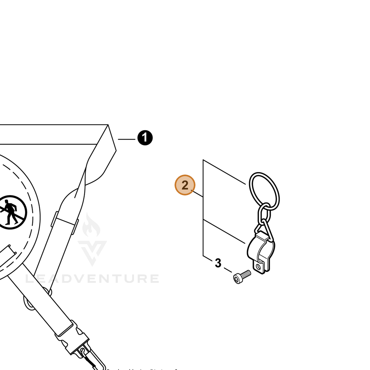ECHO part P021051240 — IPL diagram snippet (6x zoom, amber highlight)
