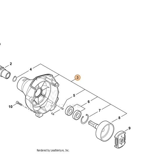Echo part P021051501 — IPL diagram snippet (6x zoom, amber highlight)