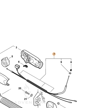ECHO part P021052160 — IPL diagram snippet (6x zoom, amber highlight)