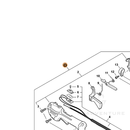 ECHO part P021052410 — IPL diagram snippet (6x zoom, amber highlight)