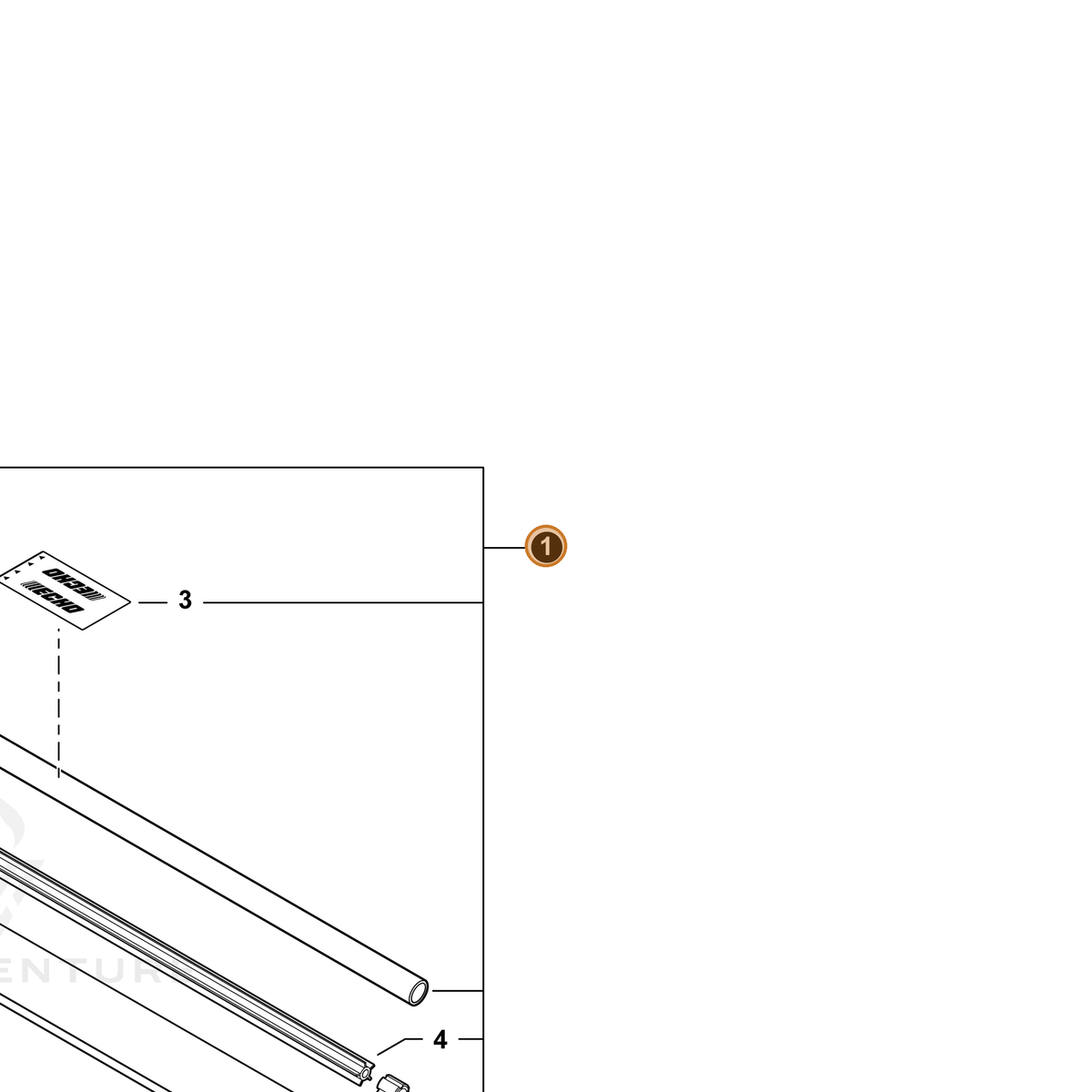 ECHO part P021052500 — IPL diagram snippet (6x zoom, amber highlight)