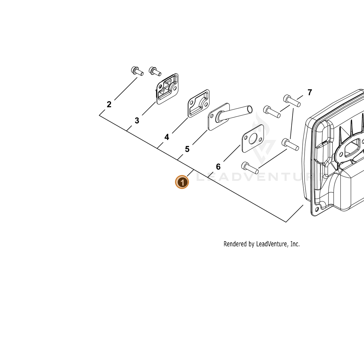 ECHO part P021052680 — IPL diagram snippet (6x zoom, amber highlight)