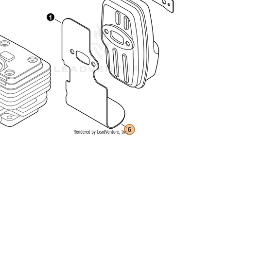 ECHO part P021052820 — IPL diagram snippet (6x zoom, amber highlight)