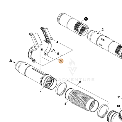 ECHO part P021052870 — IPL diagram snippet (6x zoom, amber highlight)