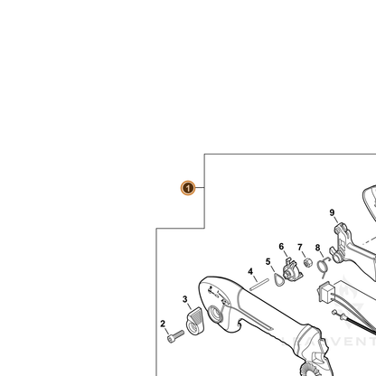 ECHO part P021052890 — IPL diagram snippet (6x zoom, amber highlight)