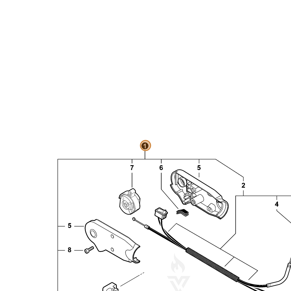 ECHO part P021052900 — IPL diagram snippet (6x zoom, amber highlight)