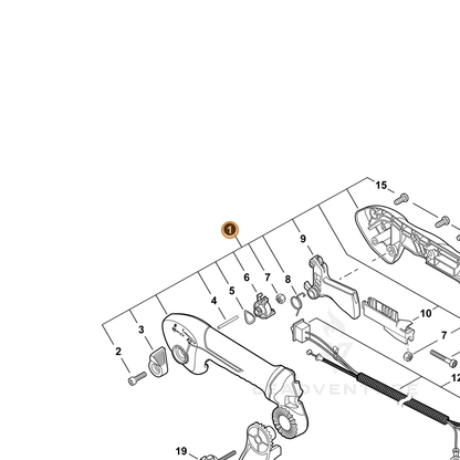 Echo part P021053140 — IPL diagram snippet (6x zoom, amber highlight)