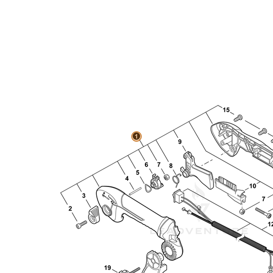 Echo part P021053140 — IPL diagram snippet (6x zoom, amber highlight)