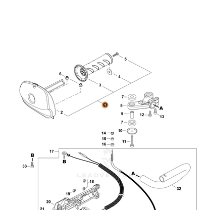 ECHO part P021053220 — IPL diagram snippet (6x zoom, amber highlight)