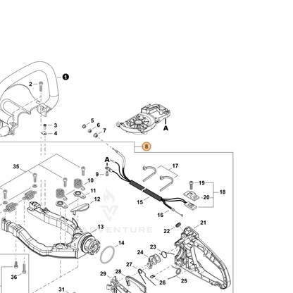 ECHO part P021053230 — IPL diagram snippet (6x zoom, amber highlight)
