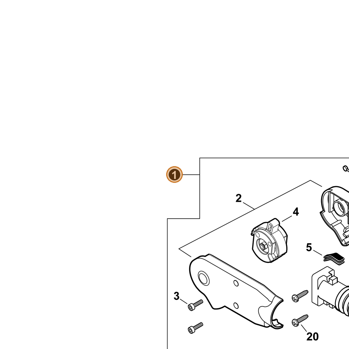 Echo part P021053240 — IPL diagram snippet (6x zoom, amber highlight)