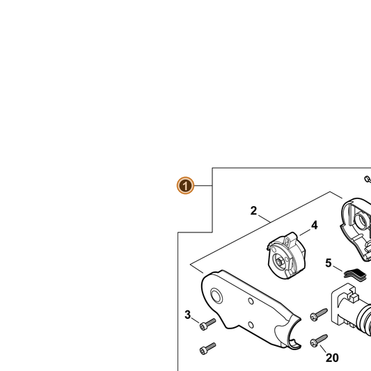 Echo part P021053240 — IPL diagram snippet (6x zoom, amber highlight)
