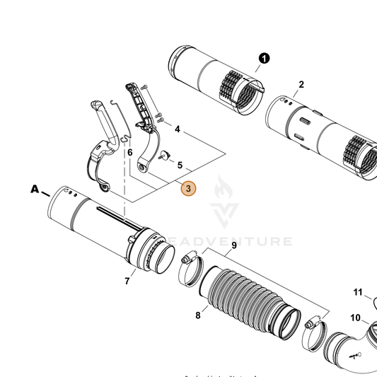 Echo part P021053250 — IPL diagram snippet (6x zoom, amber highlight)