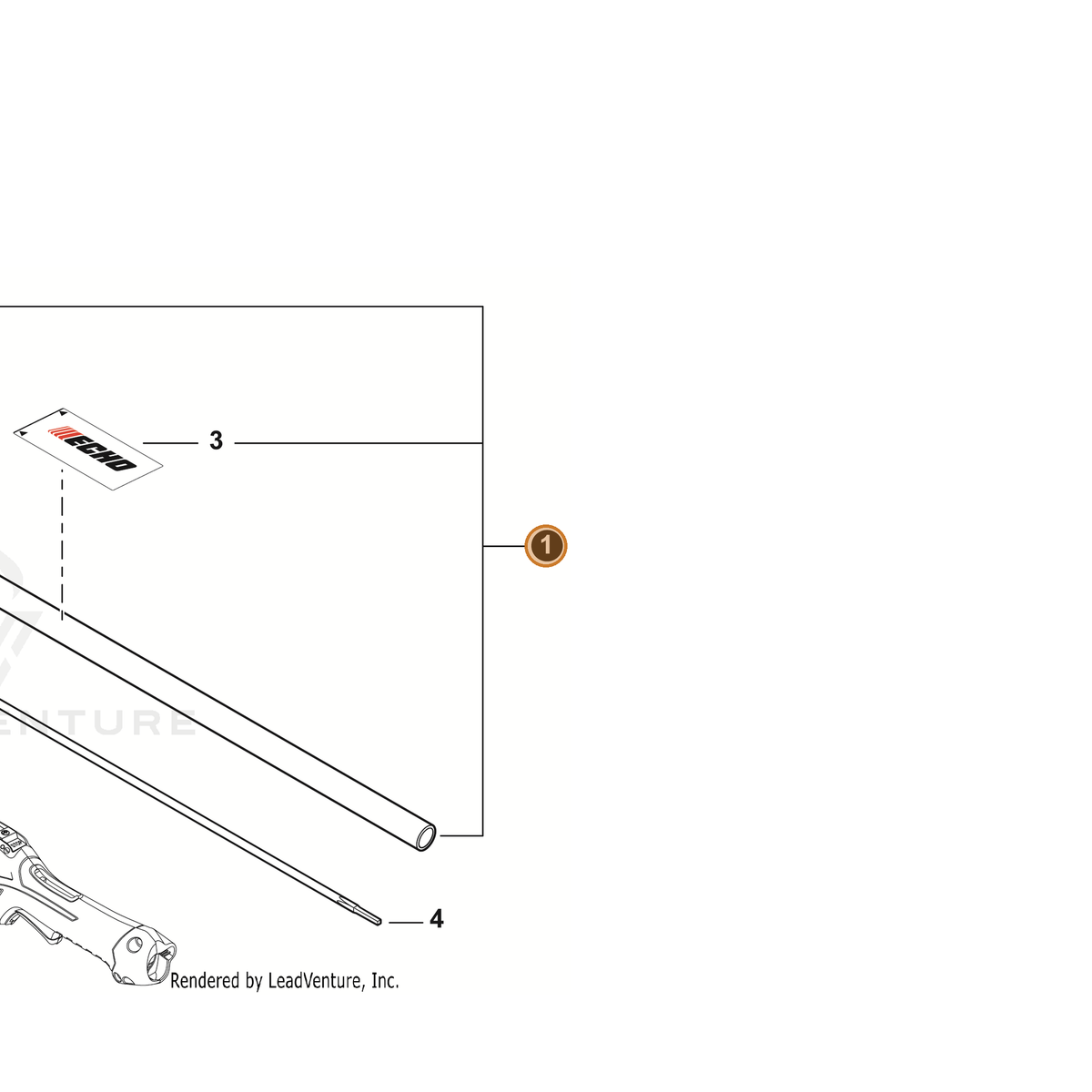 ECHO part P021053280 — IPL diagram snippet (6x zoom, amber highlight)