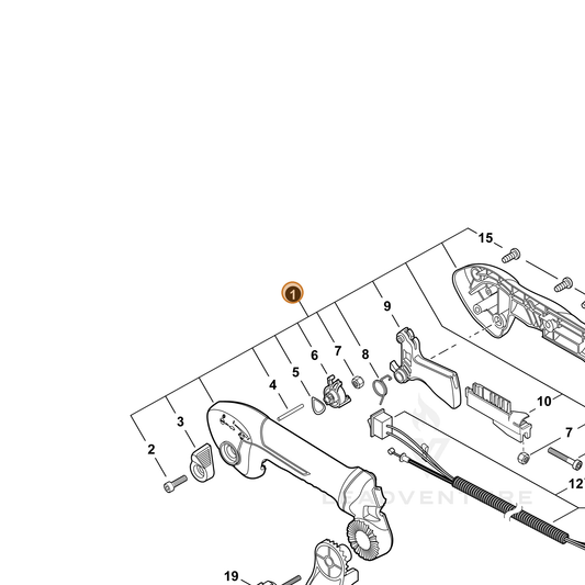 Echo part P021053370 — IPL diagram snippet (6x zoom, amber highlight)