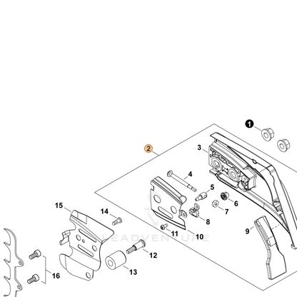 ECHO part P021053580 — IPL diagram snippet (6x zoom, amber highlight)