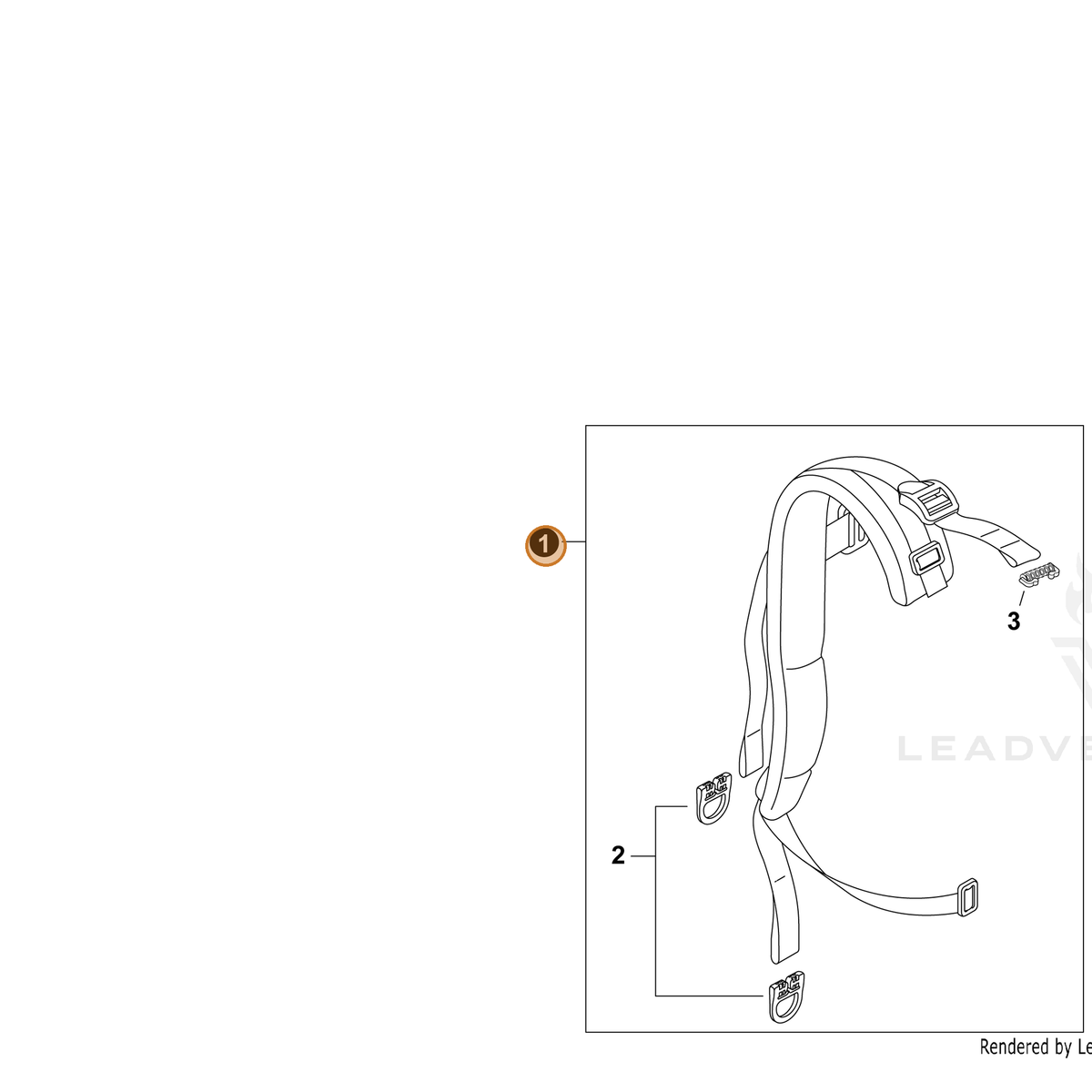 Echo part P021053620 — IPL diagram snippet (6x zoom, amber highlight)