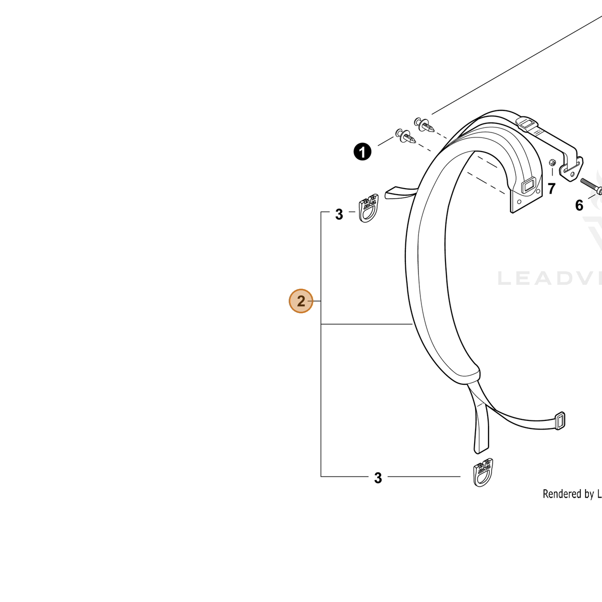 Echo part P021053791 — IPL diagram snippet (6x zoom, amber highlight)