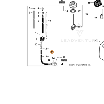 ECHO part P021053940 — IPL diagram snippet (6x zoom, amber highlight)