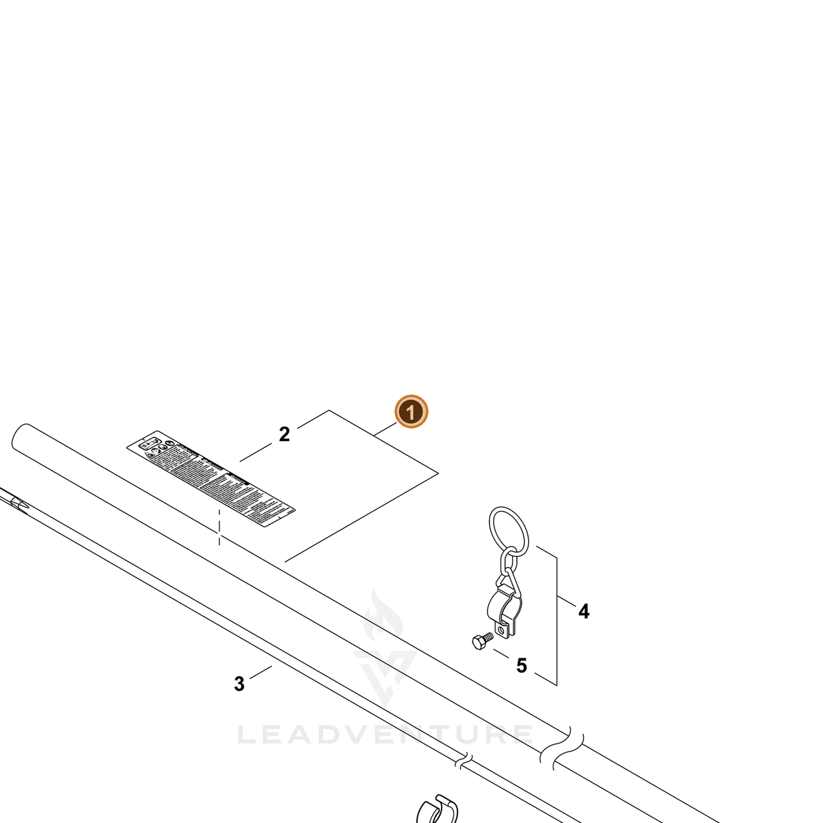 ECHO part P021053970 — IPL diagram snippet (6x zoom, amber highlight)