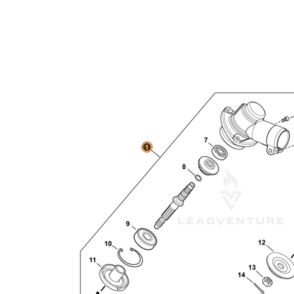 ECHO part P021054040 — IPL diagram snippet (6x zoom, amber highlight)