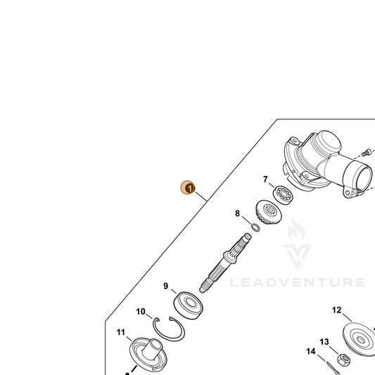 Echo part P021054041 — IPL diagram snippet (6x zoom, amber highlight)