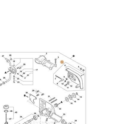 ECHO part P021054080 — IPL diagram snippet (6x zoom, amber highlight)