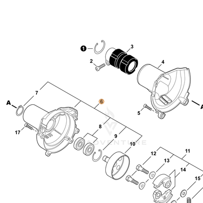 ECHO part P021054120 — IPL diagram snippet (6x zoom, amber highlight)